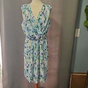 Liz Claiborne Blue Floral Midi Dress